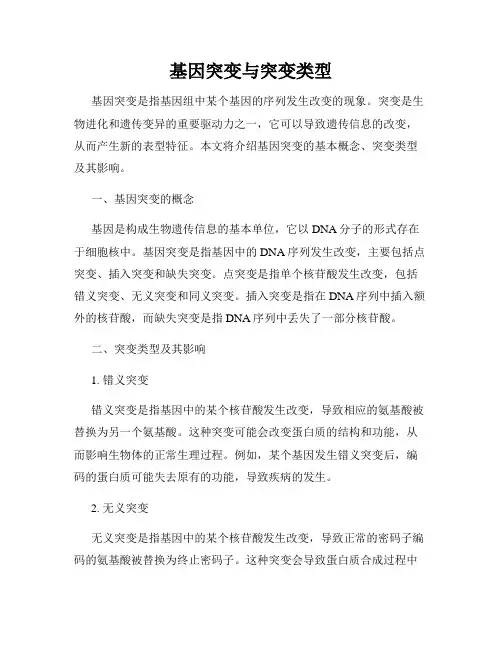 基因突变与突变类型