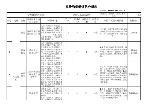 风险评估分析表 
