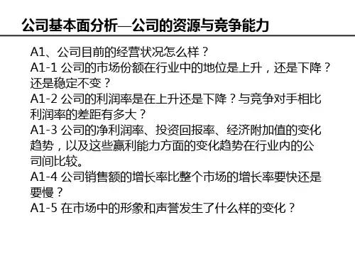 公司基本面分析