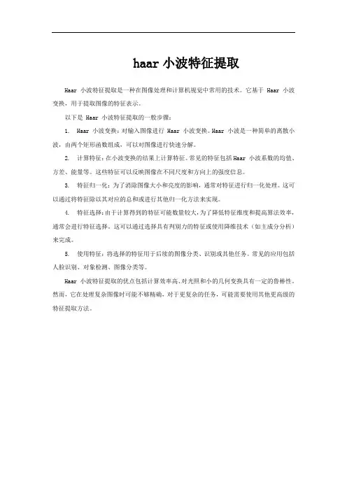 haar小波特征提取