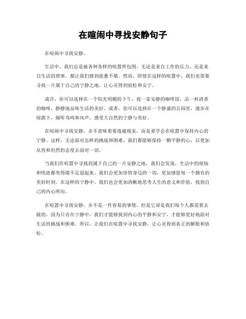 在喧闹中寻找安静句子