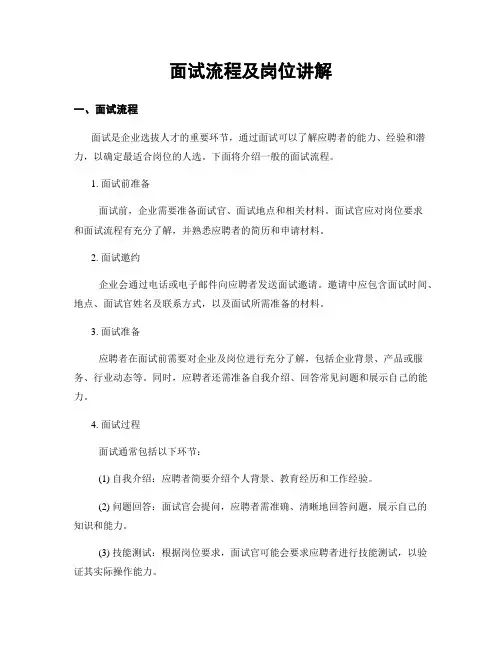 面试流程及岗位讲解