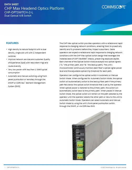 CHP Max Headend Optics Platform CHP-OPTSWITCH-2-L 