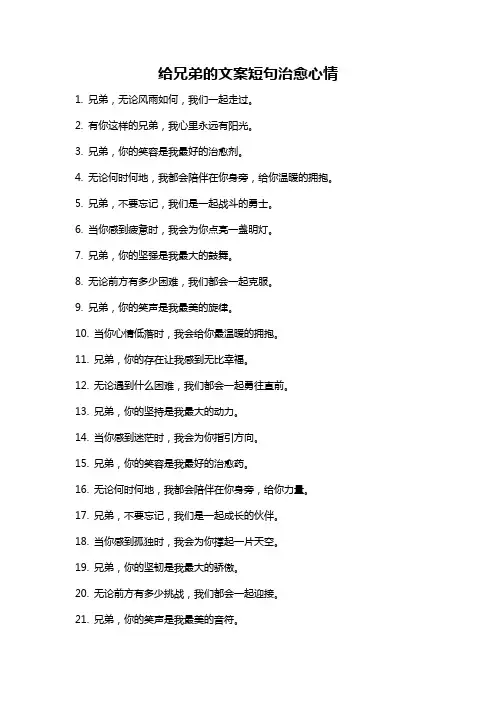 给兄弟的文案短句治愈心情