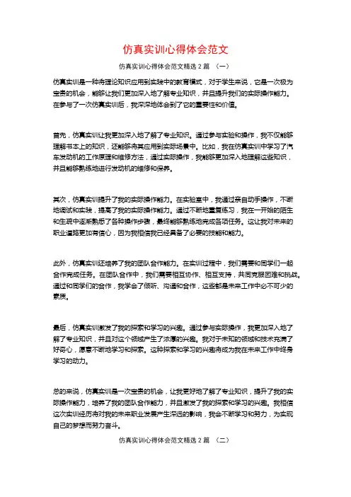 仿真实训心得体会范文2篇