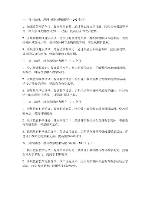骨干教师五阶段工作计划