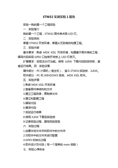 STM32实训实验1报告