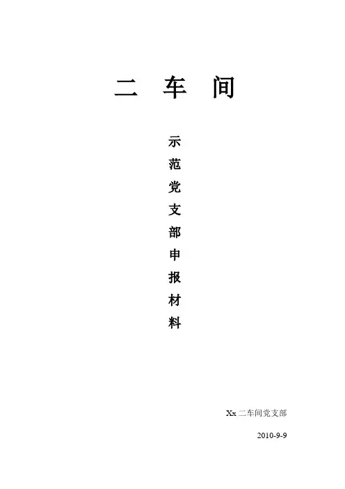示范党支部申报材料