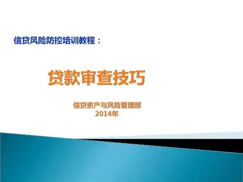 贷款审查技巧培训课件(ppt 33页)