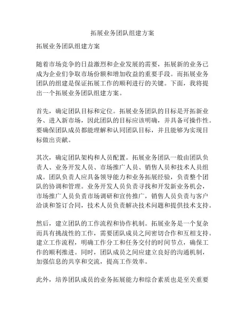 拓展业务团队组建方案