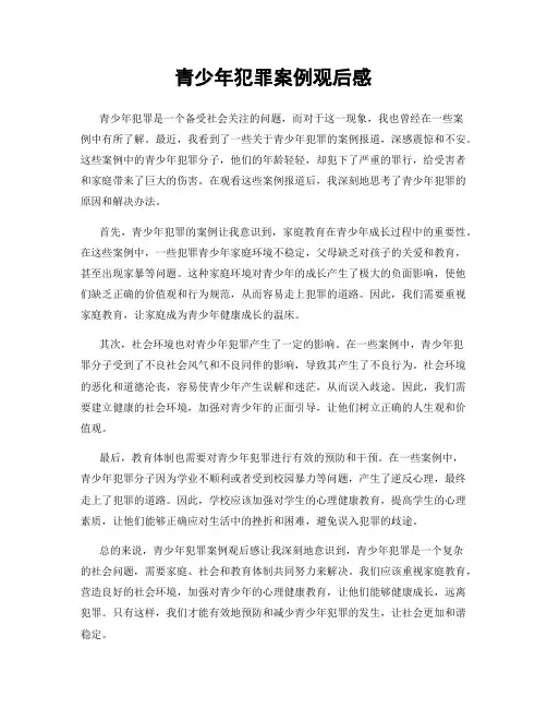 青少年犯罪案例观后感