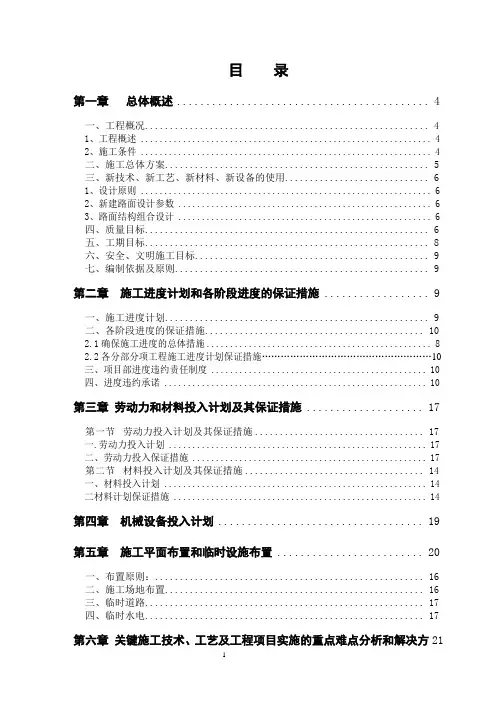南丰大道二巷道路改造工程施工组织设计