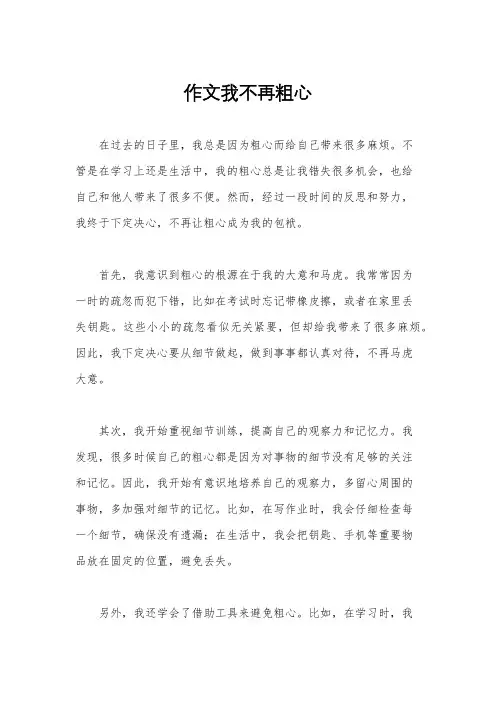 作文我不再粗心
