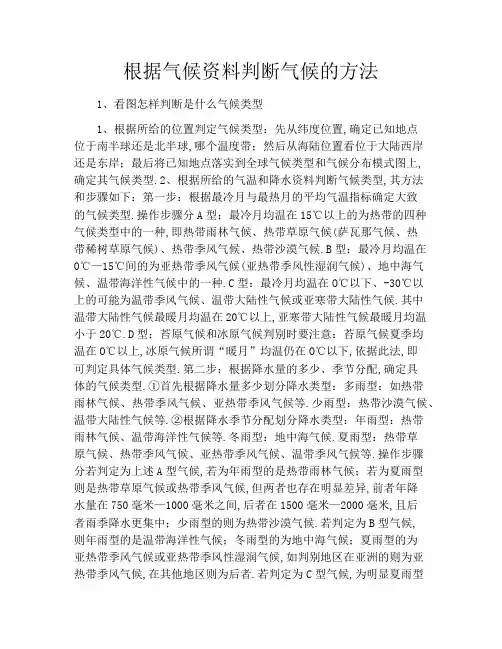 根据气候资料判断气候的方法