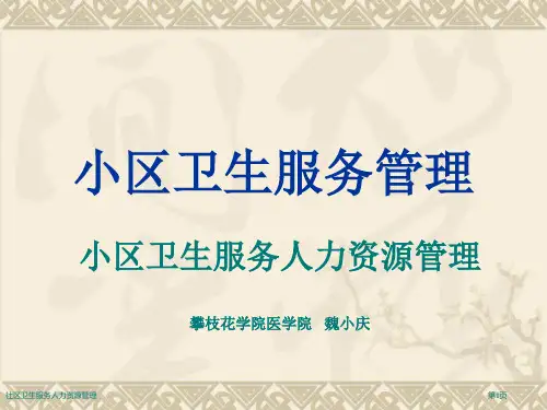 社区卫生服务人力资源管理