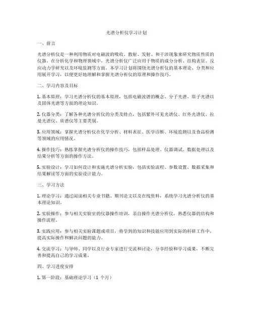 光谱分析仪学习计划