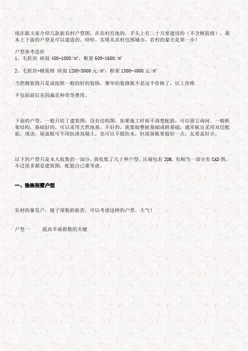 30万元以内乡村小别墅效果图、设计图
