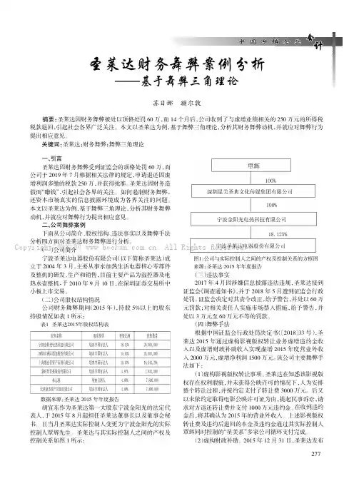 圣莱达财务舞弊案例分析
