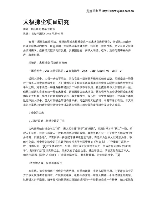 太极拂尘项目研究