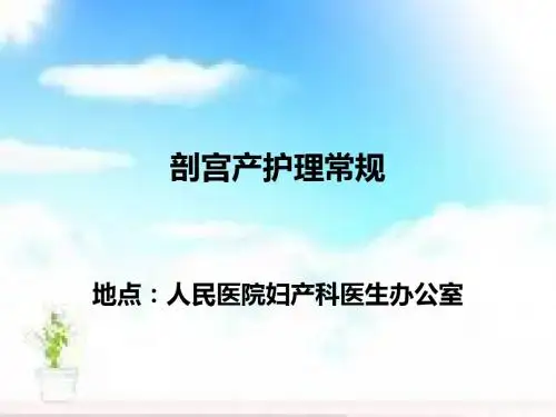 剖宫产护理常规 PPT课件