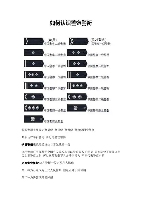 如何认识警察警衔