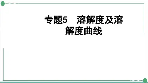 中考化学复习溶解度及溶解度曲线精品课件