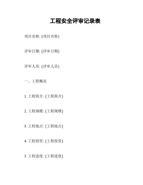 工程安全评审记录表