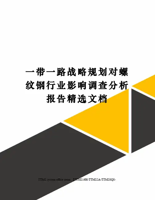 一带一路战略规划对螺纹钢行业影响调查分析报告精选文档