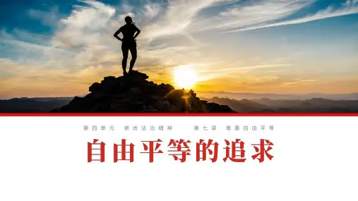 自由平等的追求  课件 初中道德与法治人教版八年级下册