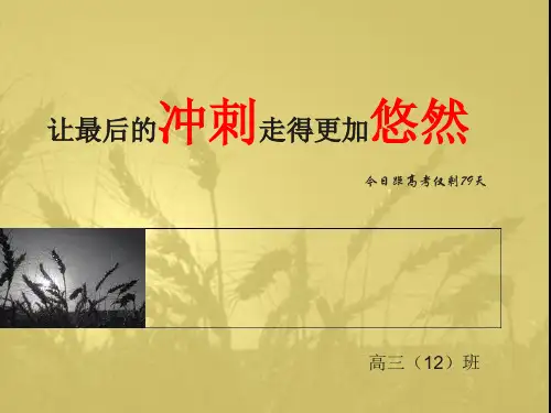 高三高考冲刺主题班会PPT课件