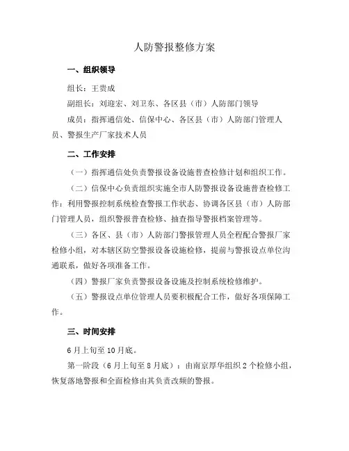 人防警报整修方案