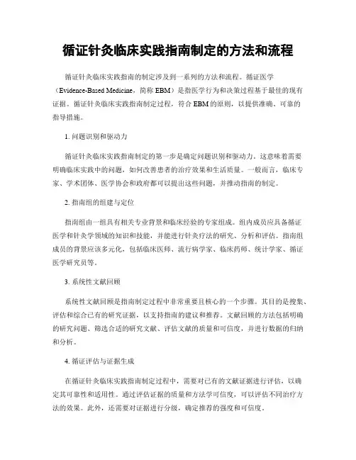 循证针灸临床实践指南制定的方法和流程