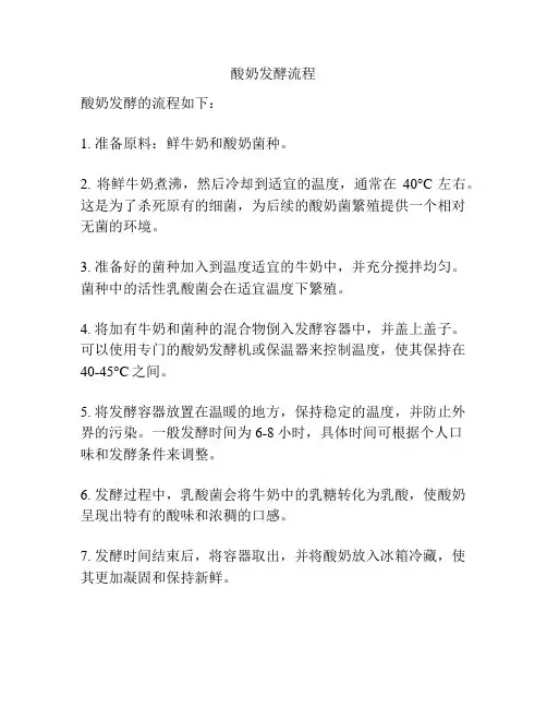 酸奶发酵流程