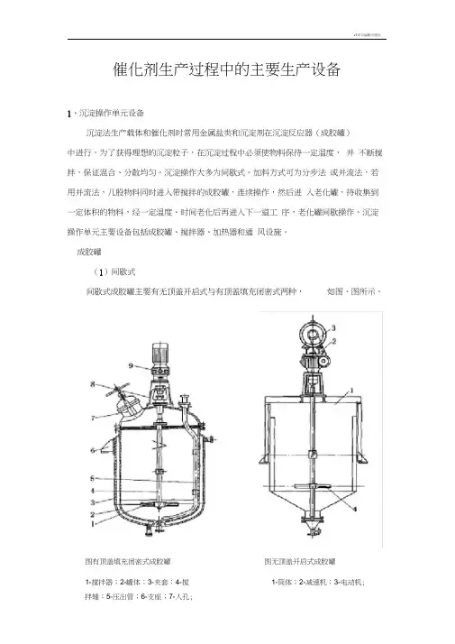 催化剂生产过程中的主要生产设备