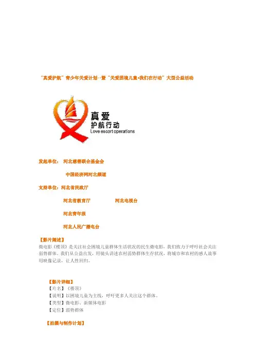 合伙中国公益众筹微电影《楼顶》的详细介绍