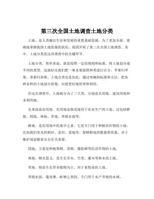 第三次全国土地调查土地分类