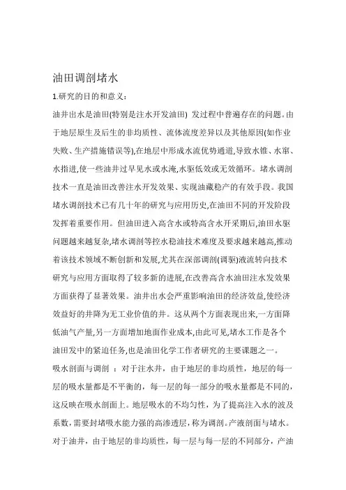 油田调剖堵水 Word 文档