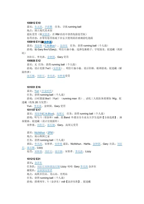 runningman超好看的期数