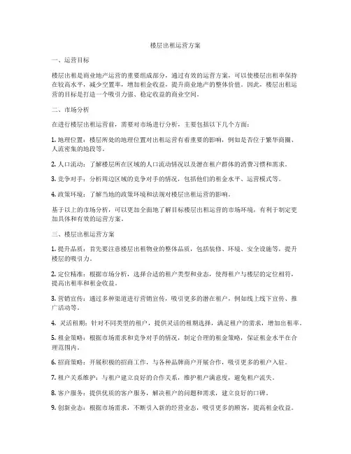 楼层出租运营方案