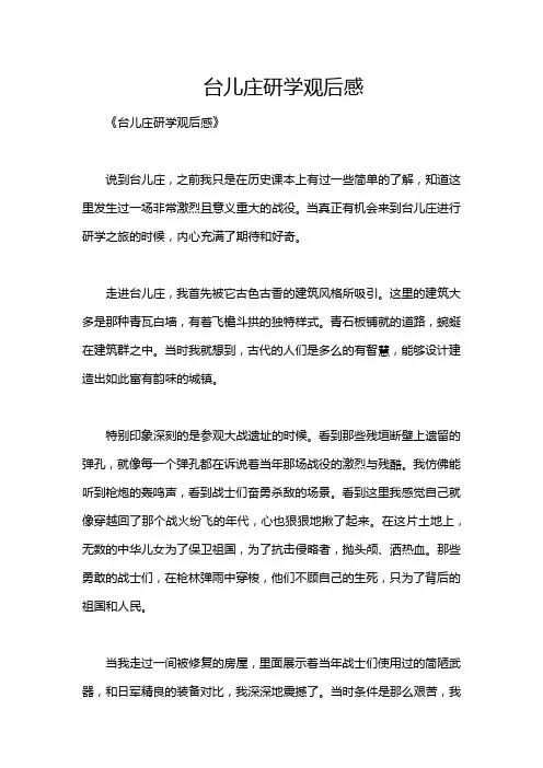 台儿庄研学观后感