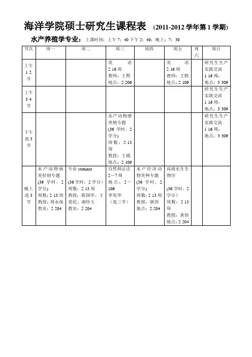 海洋学院课表(最终版)