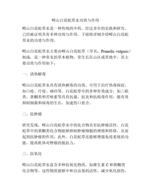 崂山白花蛇草水功效与作用