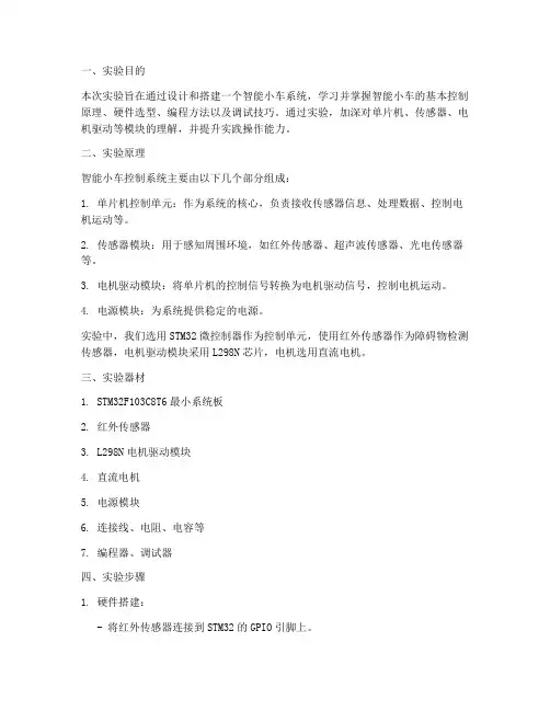 智能小车控制实验报告