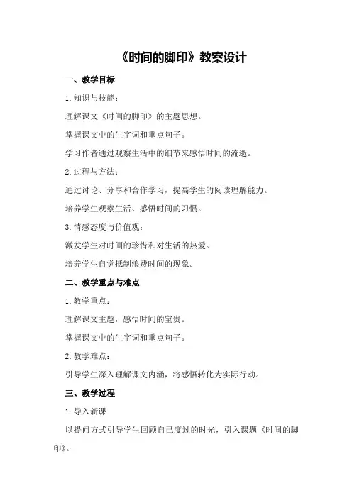 《时间的脚印》教案设计