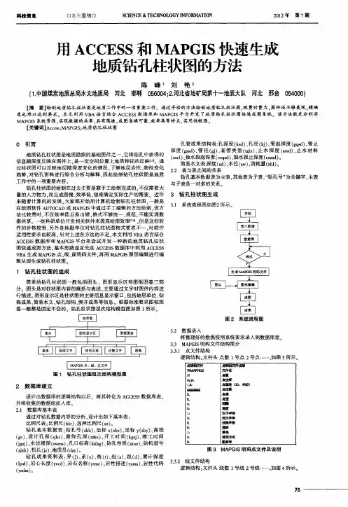 用ACCESS和MAPGIS快速生成地质钻孔柱状图的方法