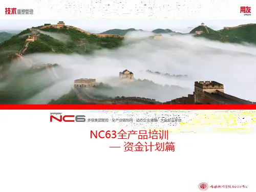 用友NC全产品培训-资金计划 