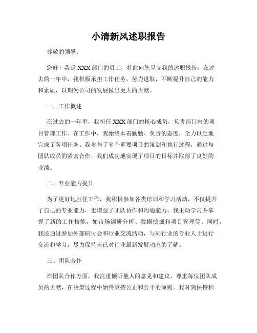 小清新风述职报告