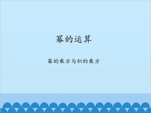 沪科版数学七年级下册幂的运算课件