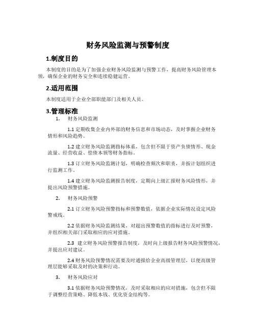 财务风险监测与预警制度