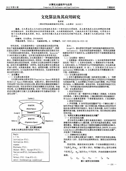 文化算法及其应用研究